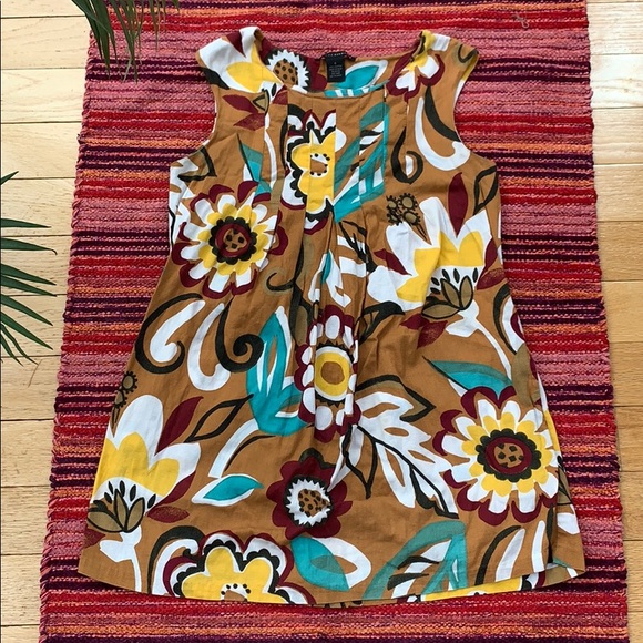 Grace Elements Dresses & Skirts - Brown Floral GoGo Dress, Mod Patterned Mini Dress, Floral Mini Dress